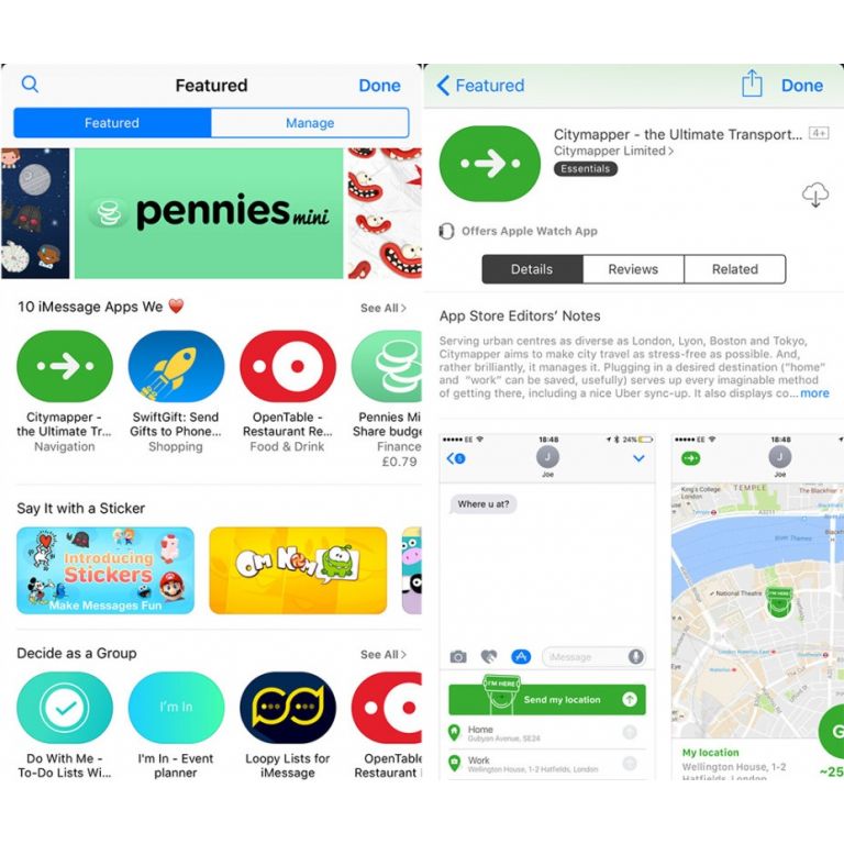 Apple libera App Store dedicada a iMessage junto a iOS 10
