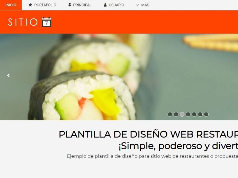 Diseño página web restaurante demo. - RESTAURANTE 7 . Diseño sitio web institucional