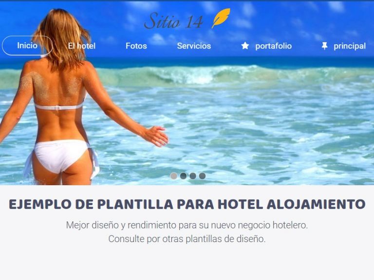 Página web ejemplo para diseñar sitio de hotel. - HOTEL 14 . Sitio web hotel alojamiento