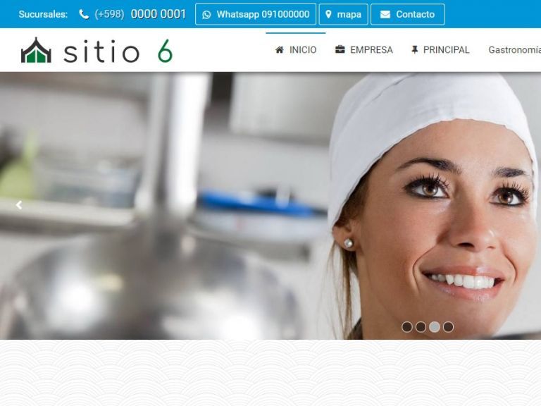 Template de diseño web para restaurante. Su página web profesional. - RESTAURANTE 6 . Diseño sitio web institucional